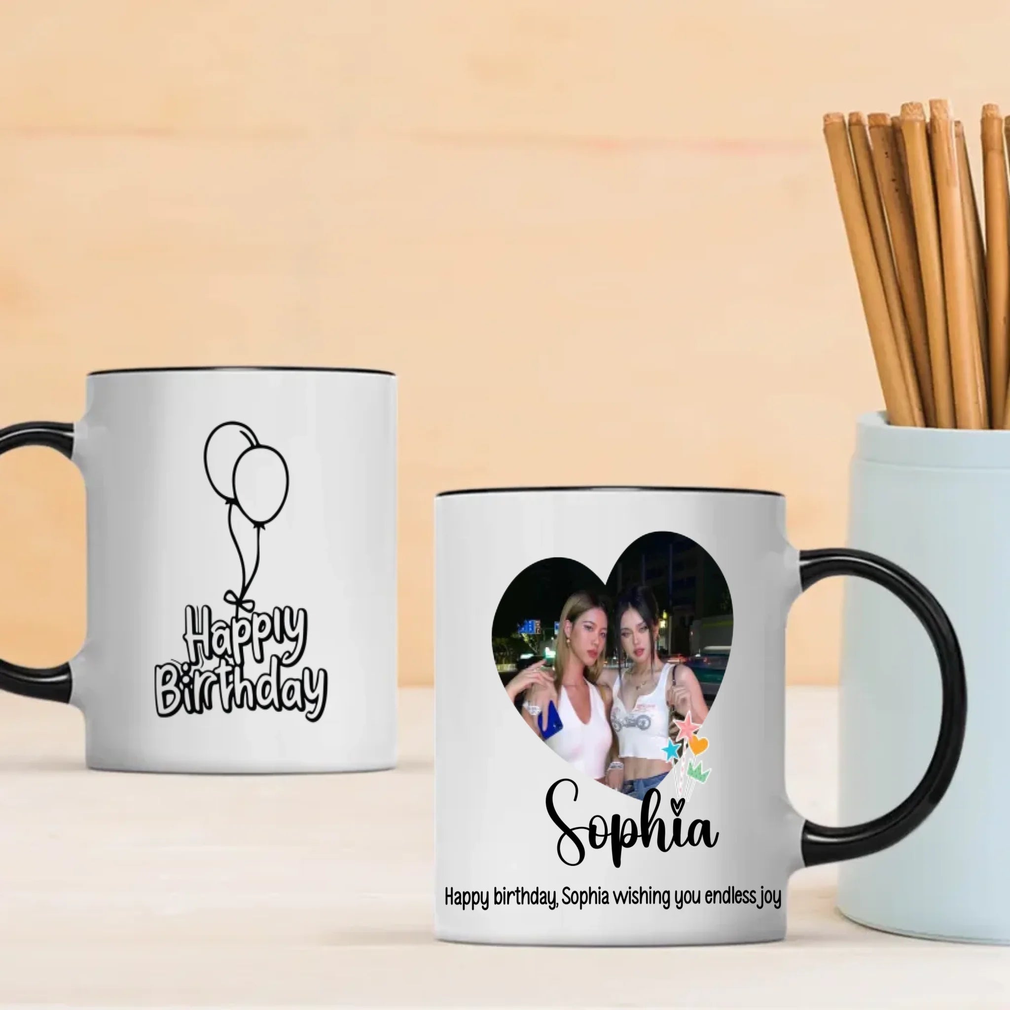 Happy Birthday Mug with Name – “Wishing You Endless Joy” –89Prints