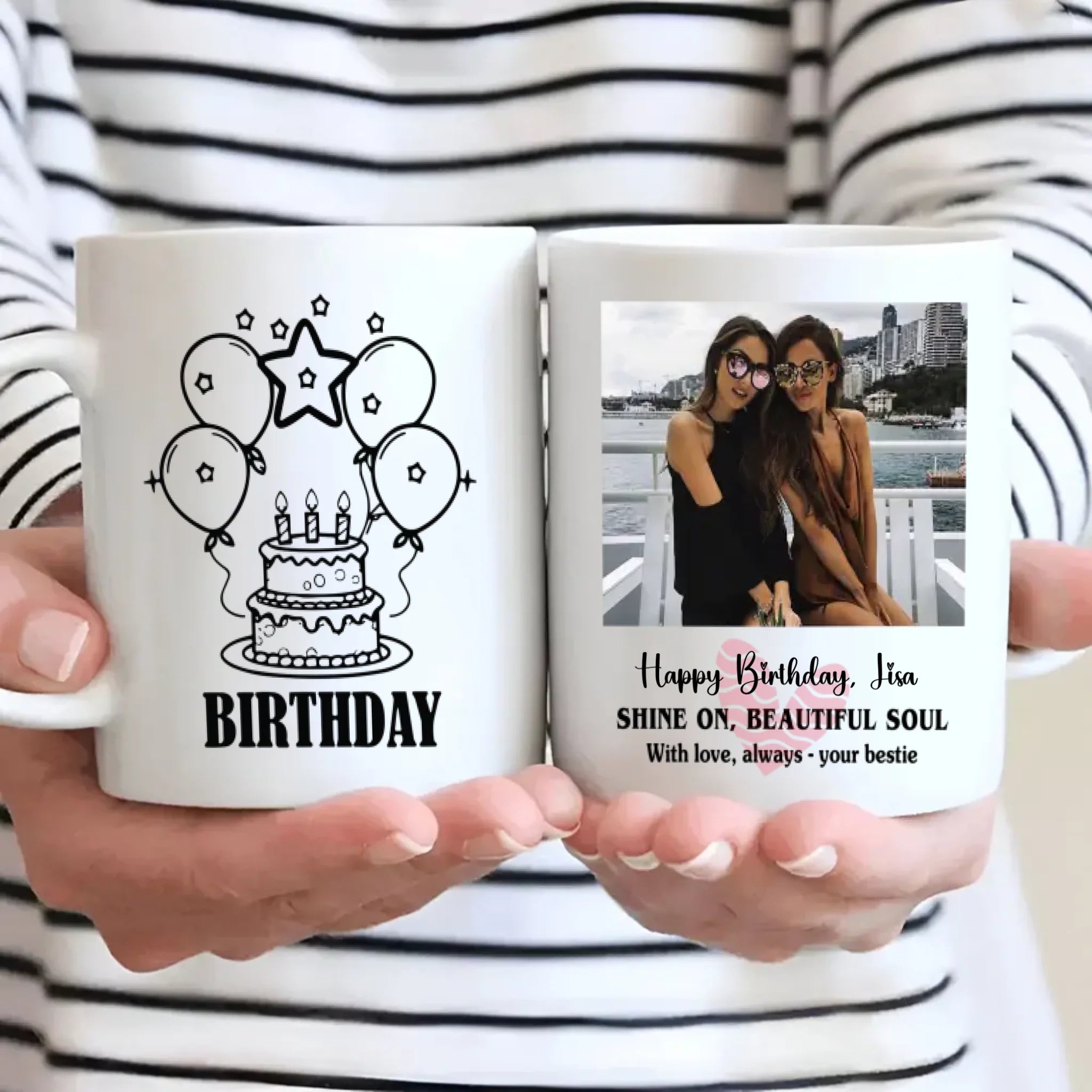 Happy Birthday Mug with Name – “Shine On Beautiful Soul” – 89Prints