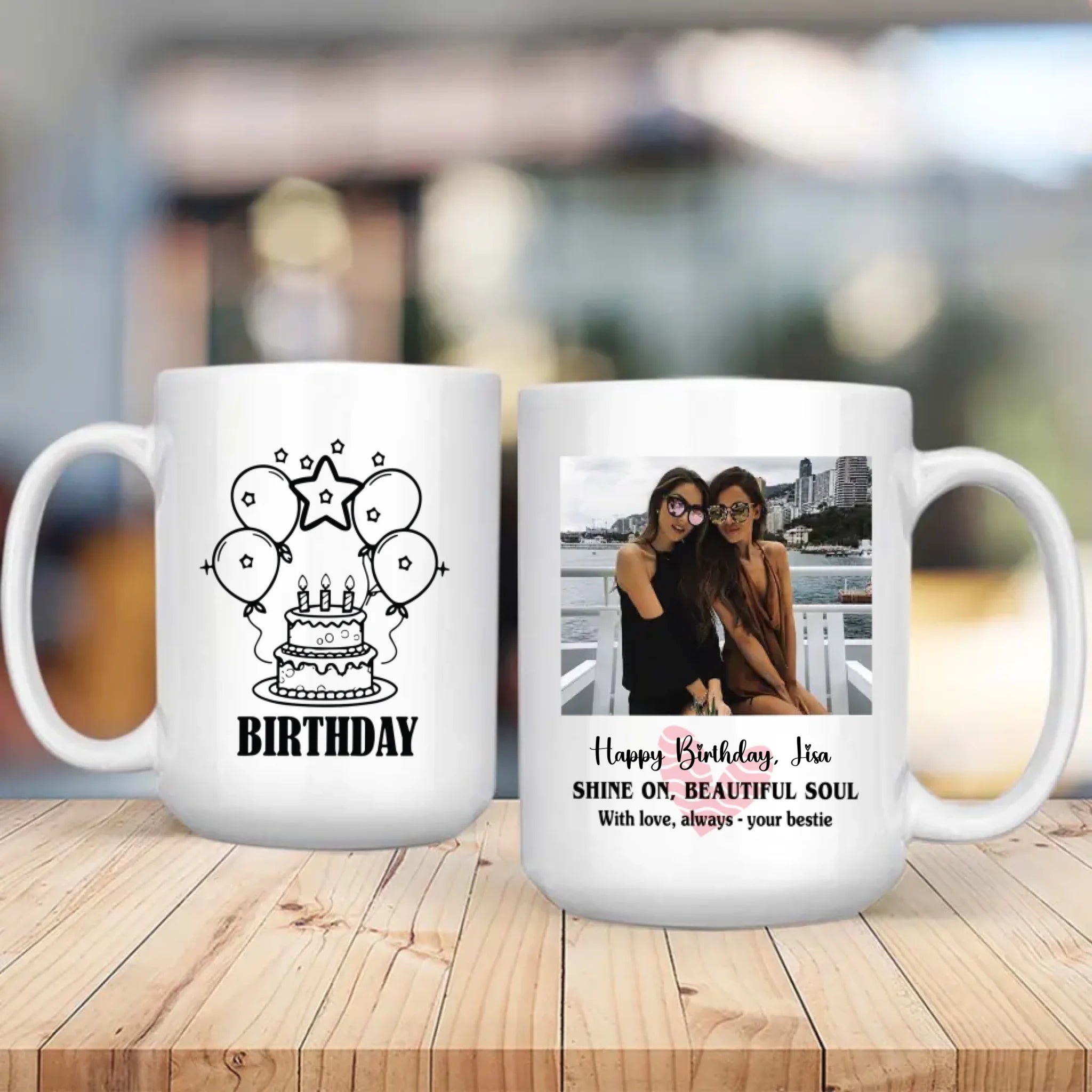 Happy Birthday Mug with Name – “Shine On Beautiful Soul” – 89Prints