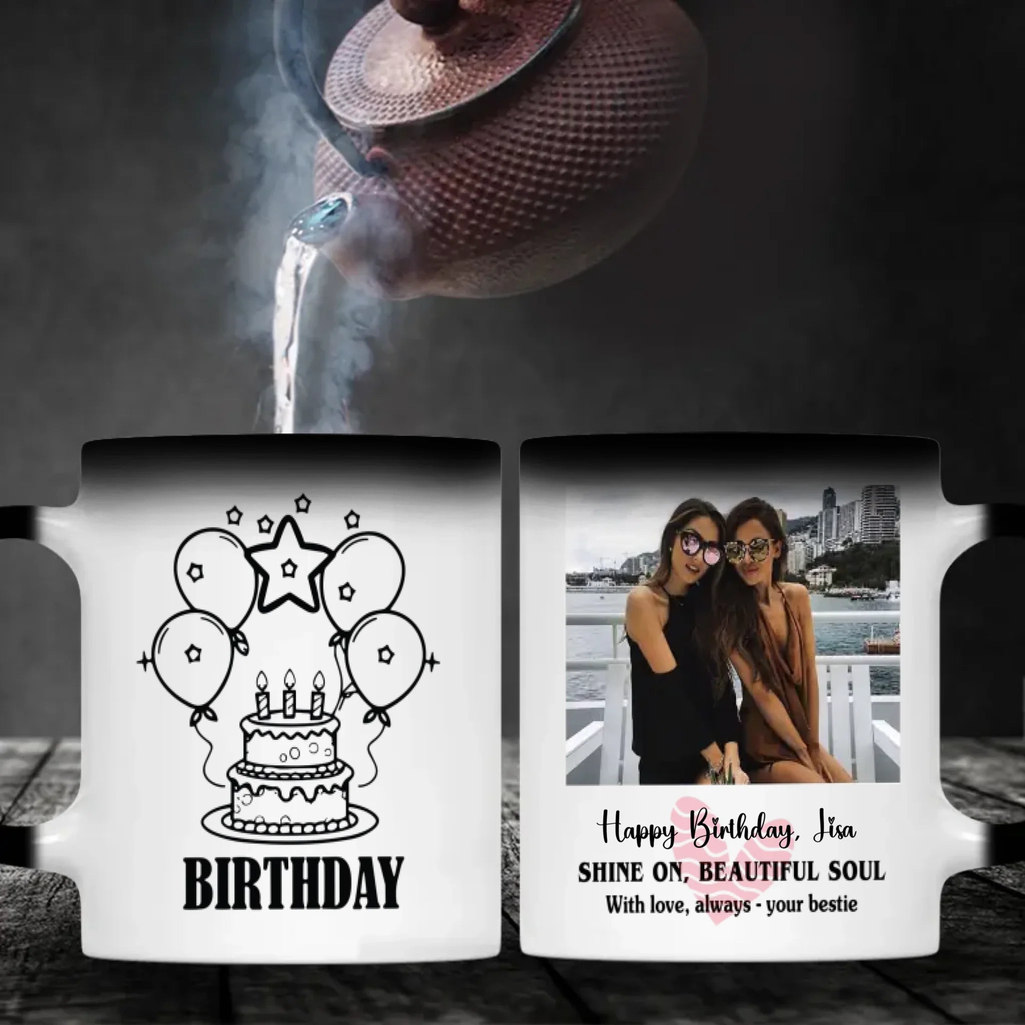 Happy Birthday Mug with Name – “Shine On Beautiful Soul” – 89Prints