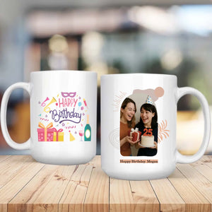 Happy Birthday Mug for Her – Elegant Personalized Gift for Women – 89Prints