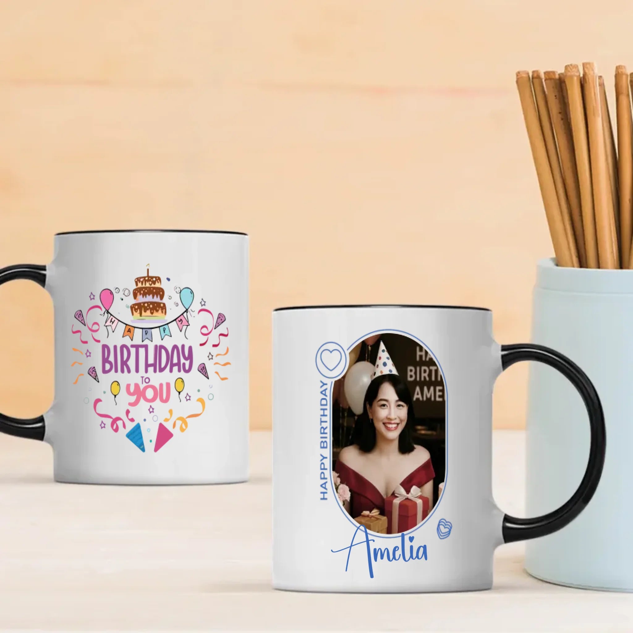 Happy Birthday Mom Mug – Elegant Gift – 89Prints