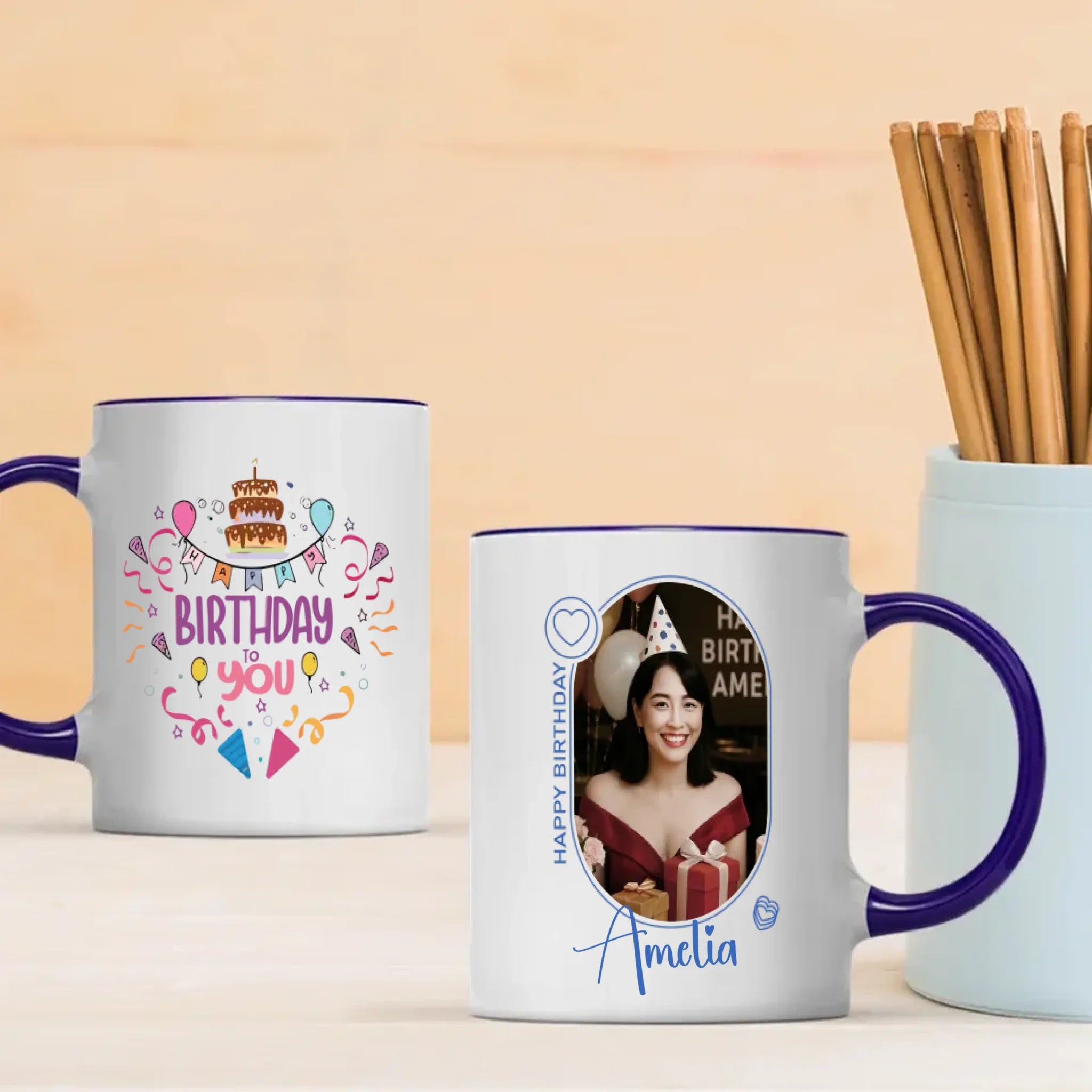 Happy Birthday Mom Mug – Elegant Gift – 89Prints
