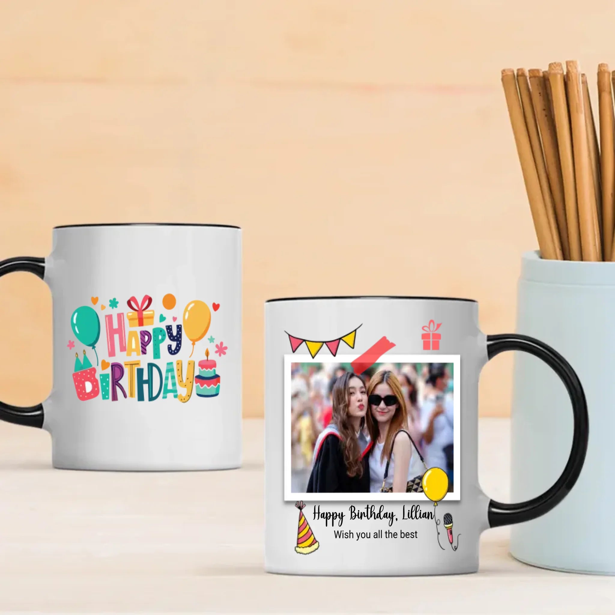 Custom Happy Birthday Coffee Mug – Personalized Gift for Friends, Family & Loved Ones – 89Prints