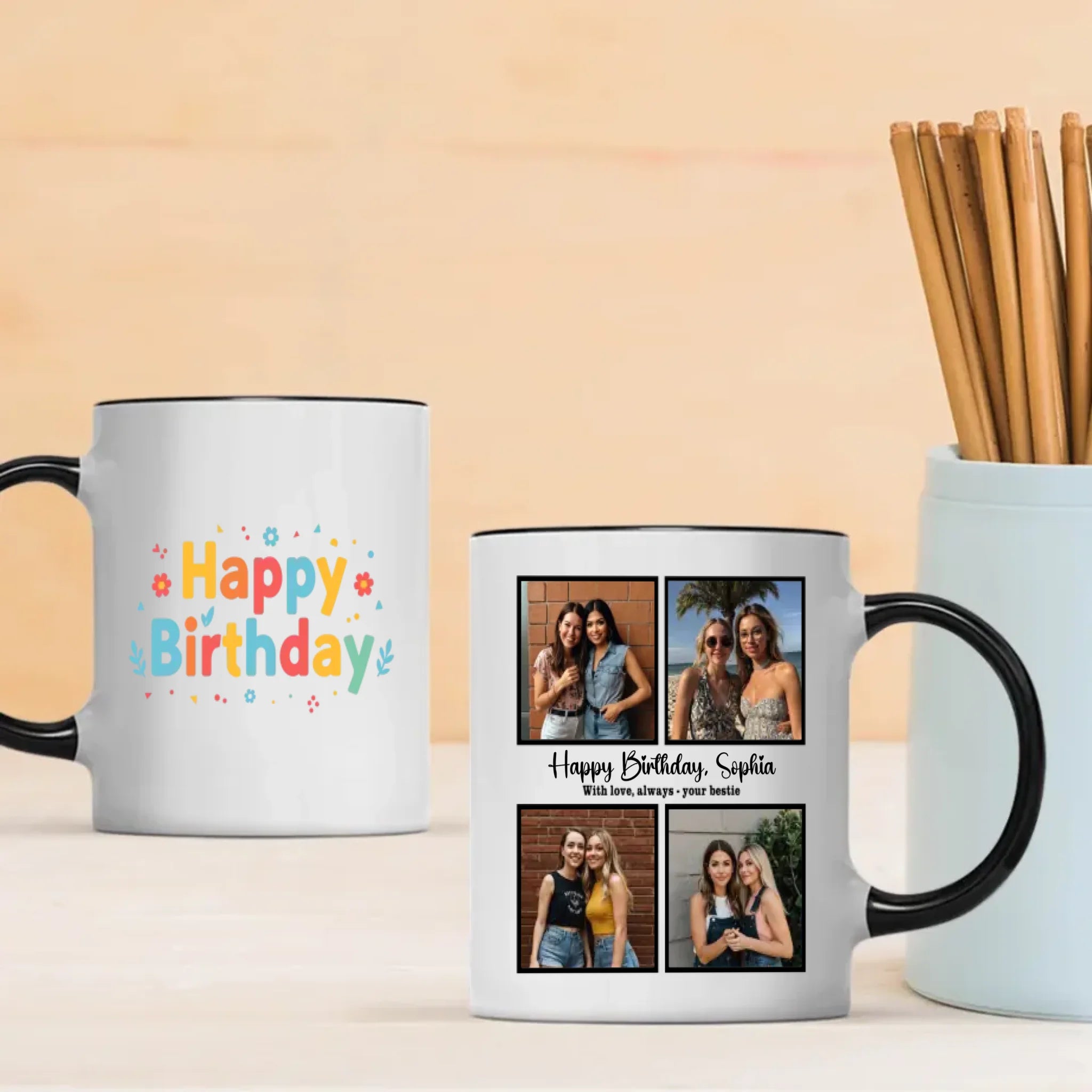 Happy Birthday Mug with Personalized Design - 89Prints