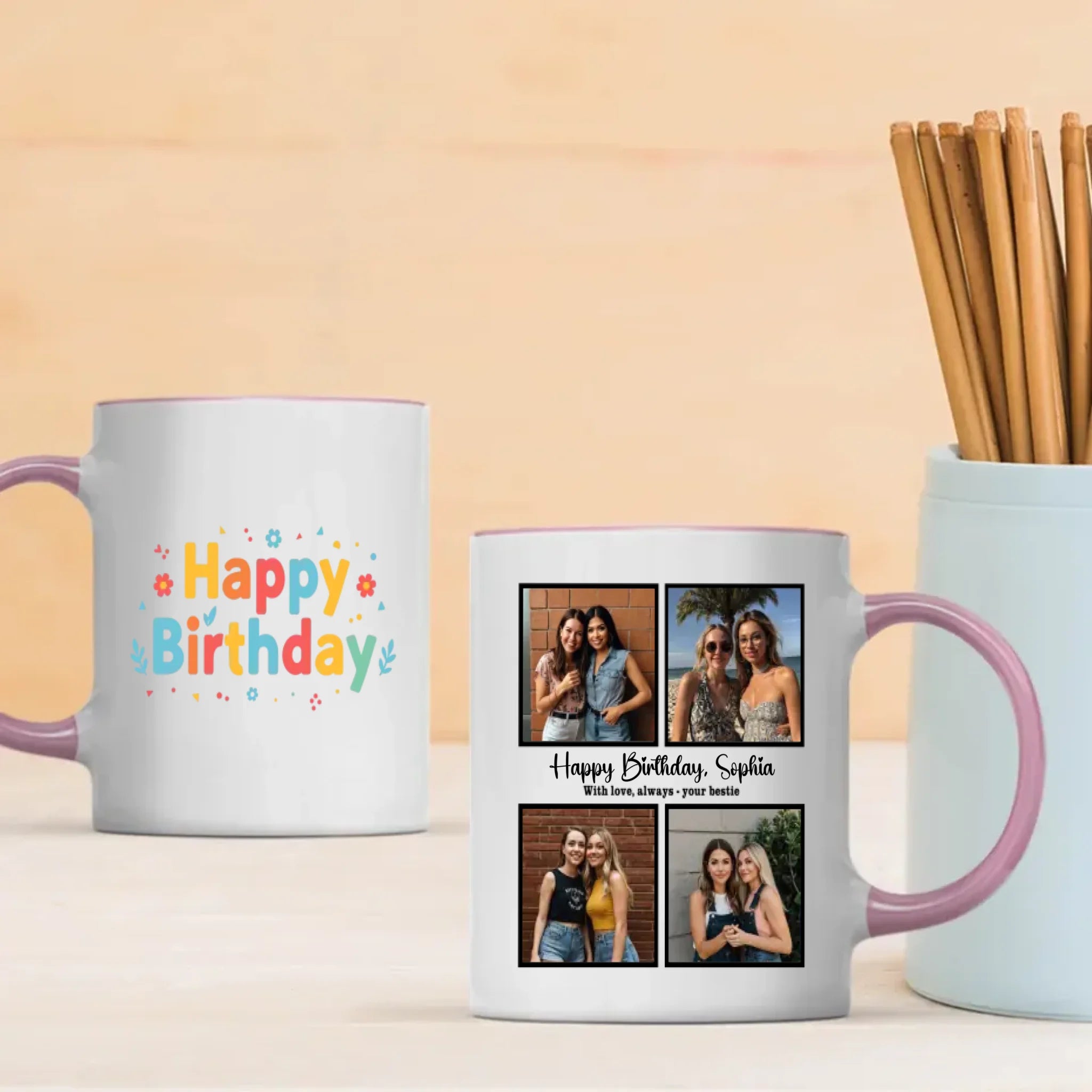 Happy Birthday Mug with Personalized Design - 89Prints