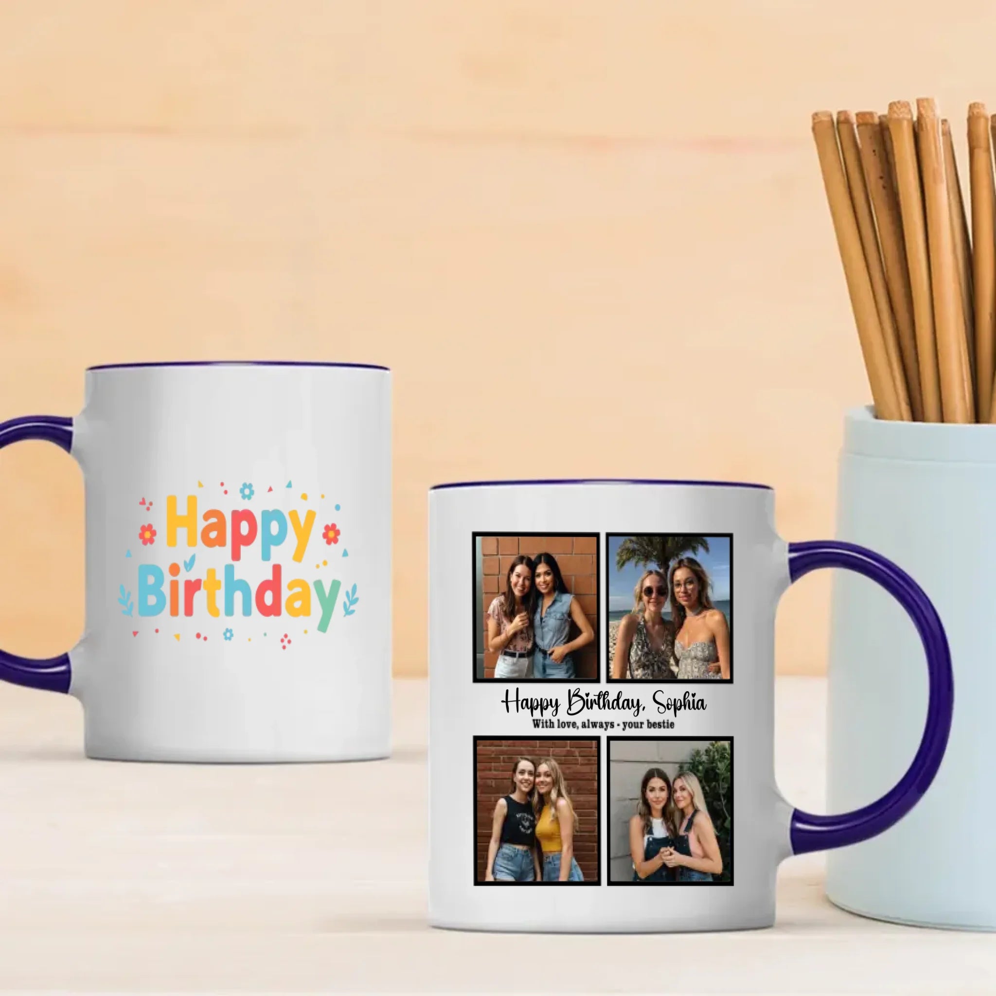 Happy Birthday Mug with Personalized Design - 89Prints