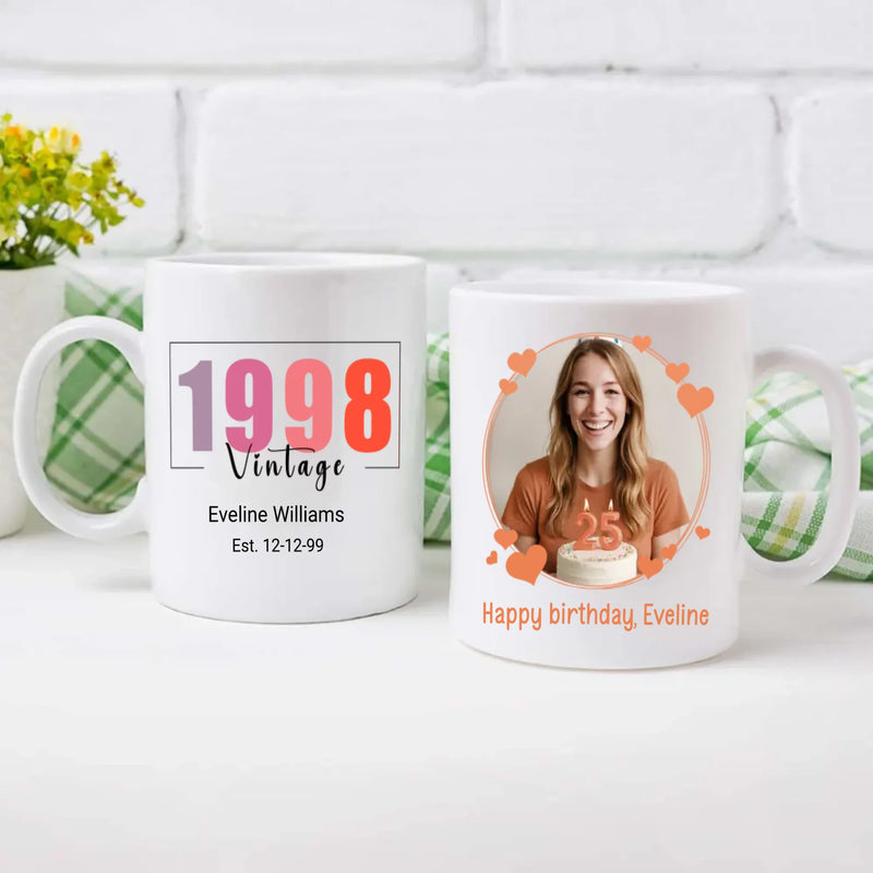 Happy Birthday Mug – Unique Gift for 1998 Birth Year - 89Prints