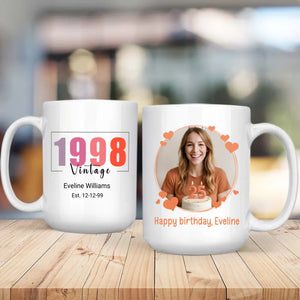 Happy Birthday Mug – Unique Gift for 1998 Birth Year - 89Prints