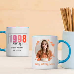 Happy Birthday Mug – Unique Gift for 1998 Birth Year - 89Prints