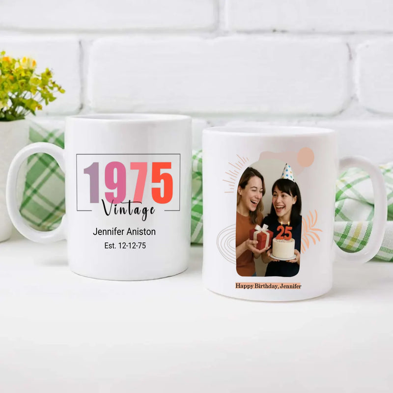 Vintage 1975 Mug – Elegant Birth Year Birthday Gift – 89Prints