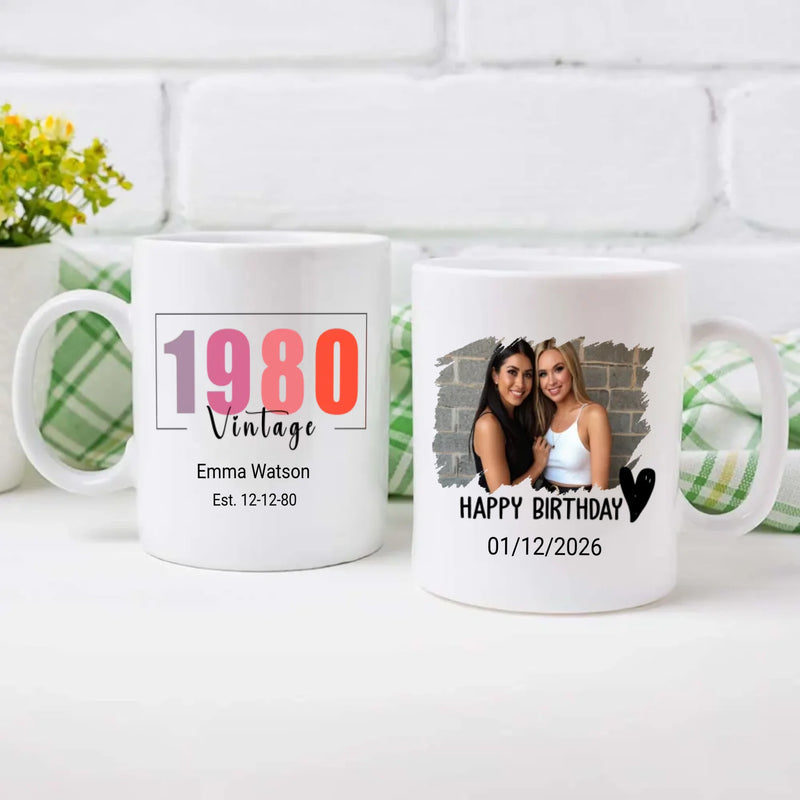 Classic 1980 Birthday Mug – Retro Gift for Him – 89Prints