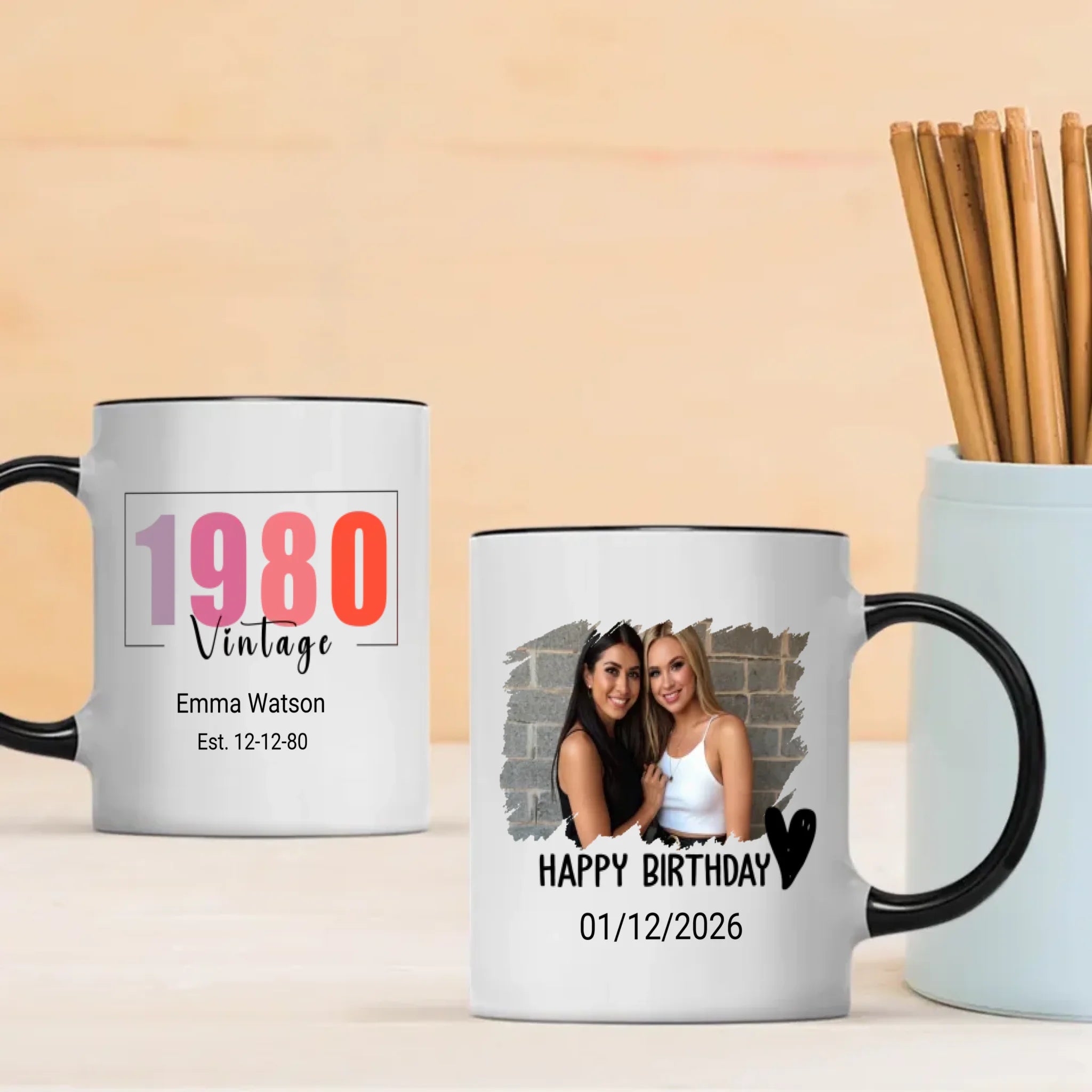 Classic 1980 Birthday Mug – Retro Gift for Him – 89Prints