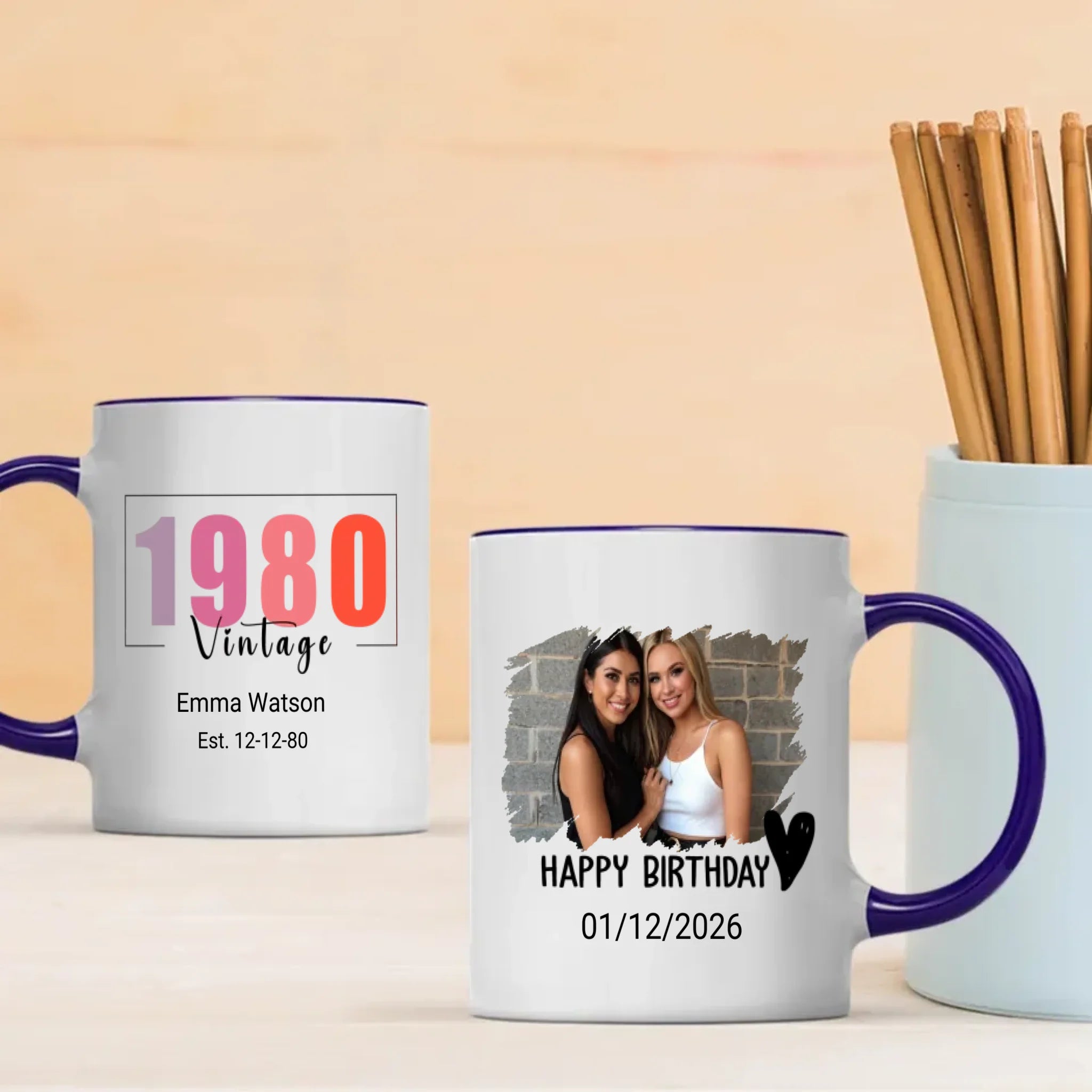 Classic 1980 Birthday Mug – Retro Gift for Him – 89Prints
