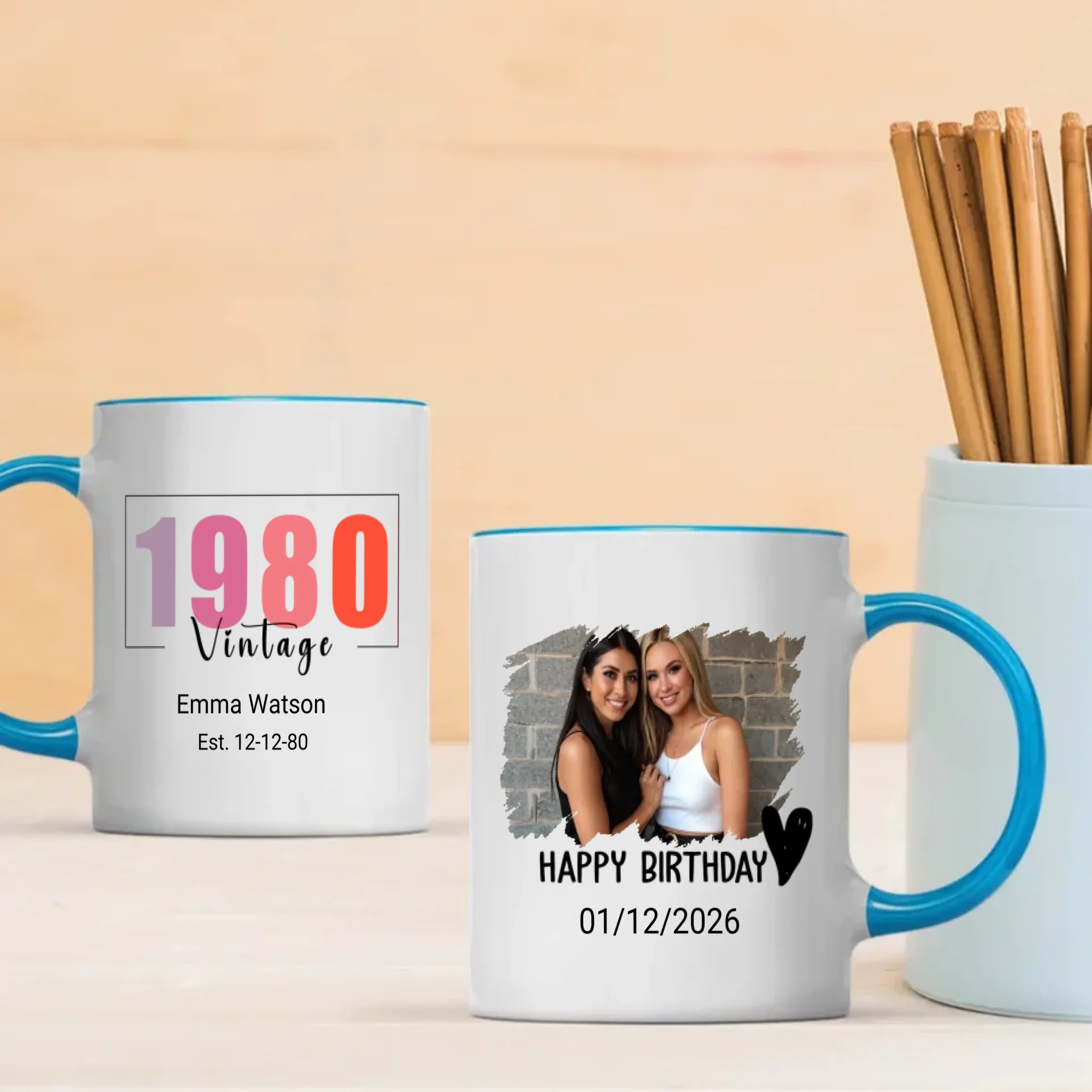 Classic 1980 Birthday Mug – Retro Gift for Him – 89Prints