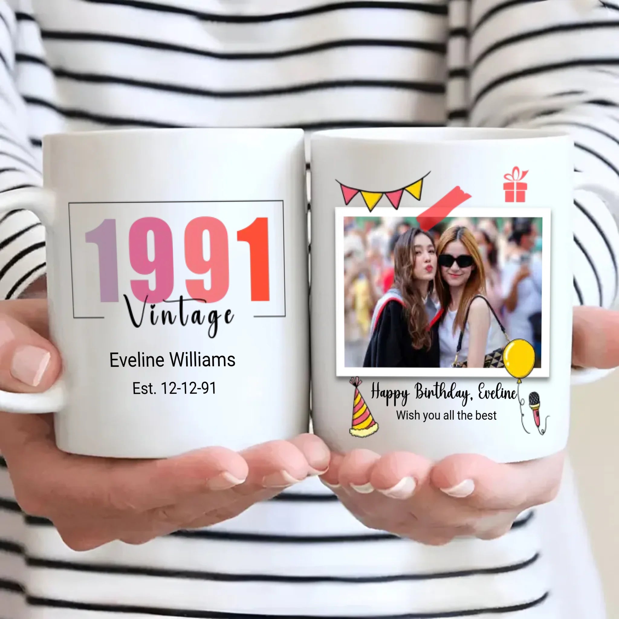 Happy Birthday Mug – Custom Gift for 1991 Birthdays - 89Prints