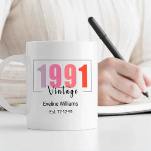 Happy Birthday Mug – Custom Gift for 1991 Birthdays - 89Prints