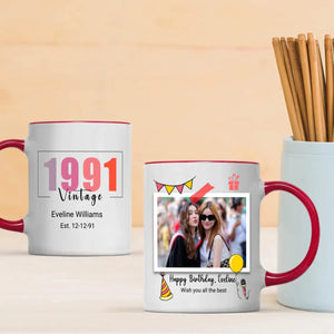 Happy Birthday Mug – Custom Gift for 1991 Birthdays - 89Prints