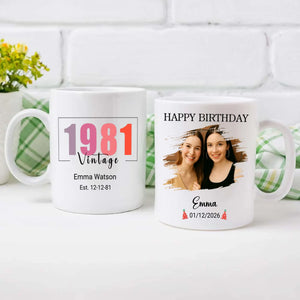 Vintage 1981 Mug – Personalized Birthday Gift for Her – 89Prints
