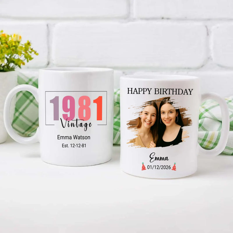 Vintage 1981 Mug – Personalized Birthday Gift for Her – 89Prints