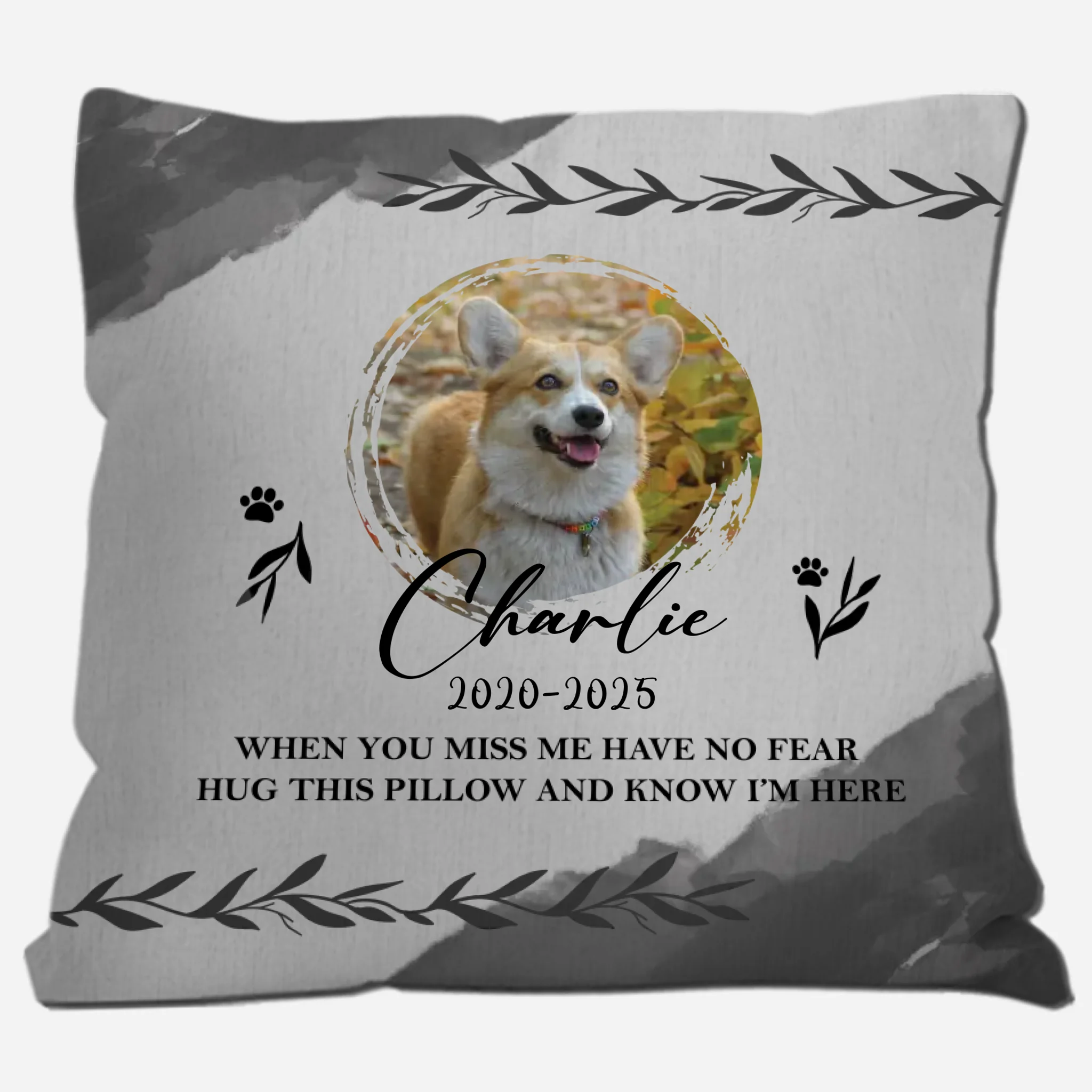 Personalized Pet Memorial Pillow – Custom Dog Photo & Name - 89Prints