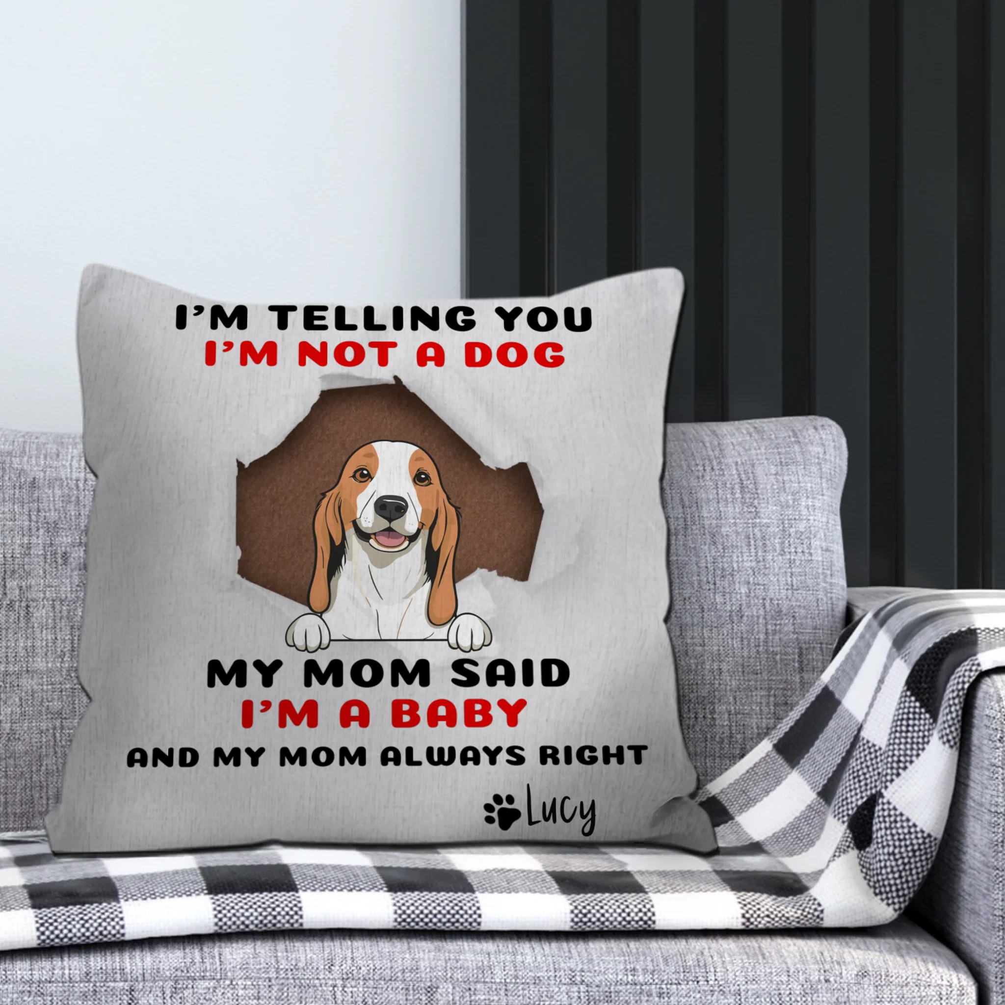 Funny Custom Dog Pillow – I’m Telling You I’m Not a Dog Quote - 89Prints