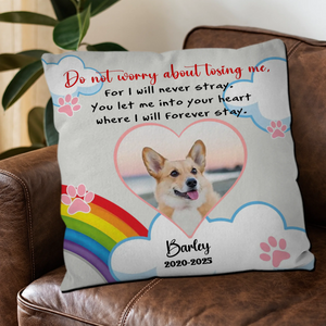 Personalized Pet Pillow Memorial - Do Not Worry About Losing Me Quote - 89Prints