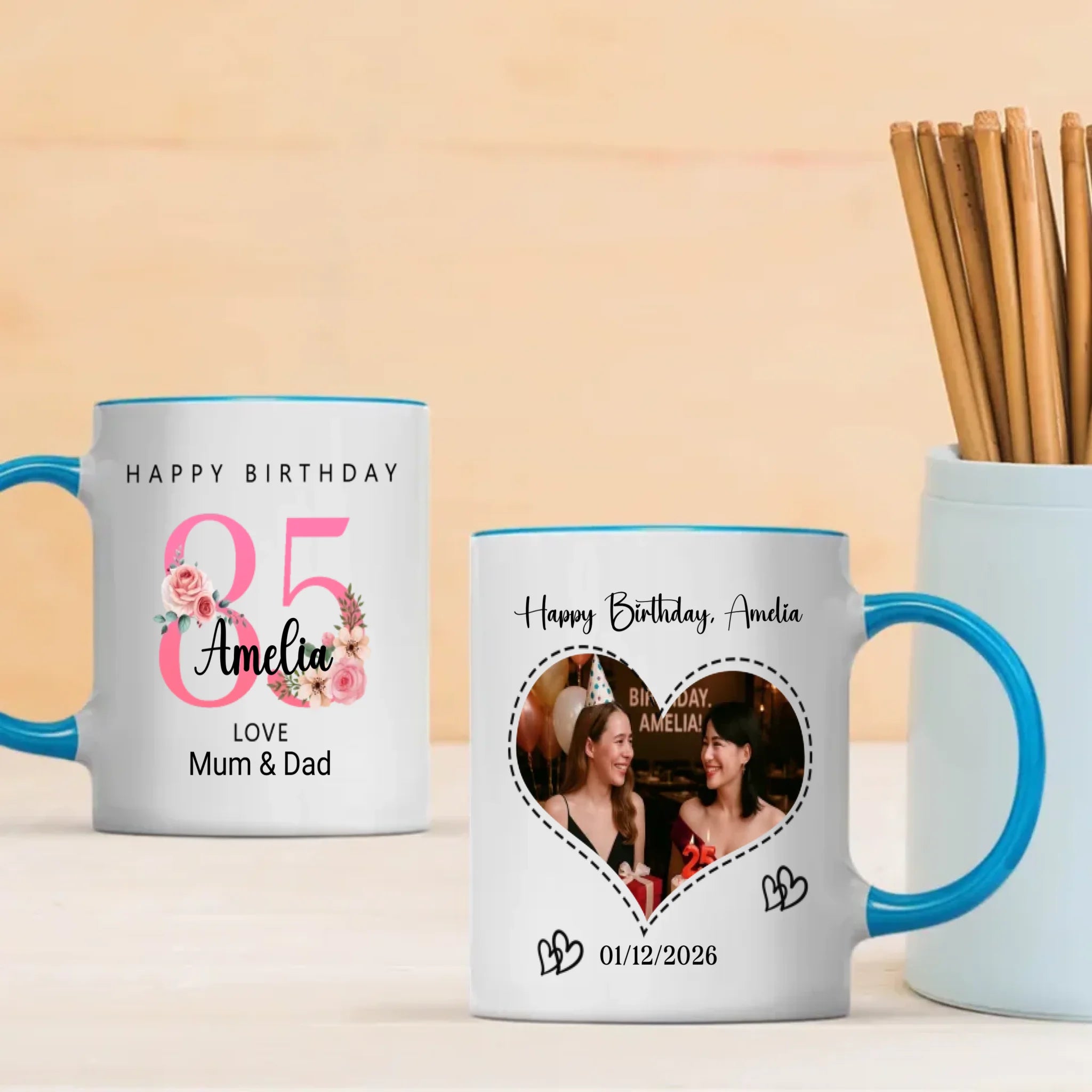 Radiant 85th – Personalized Mug for a Lifetime of Love - 89Prints