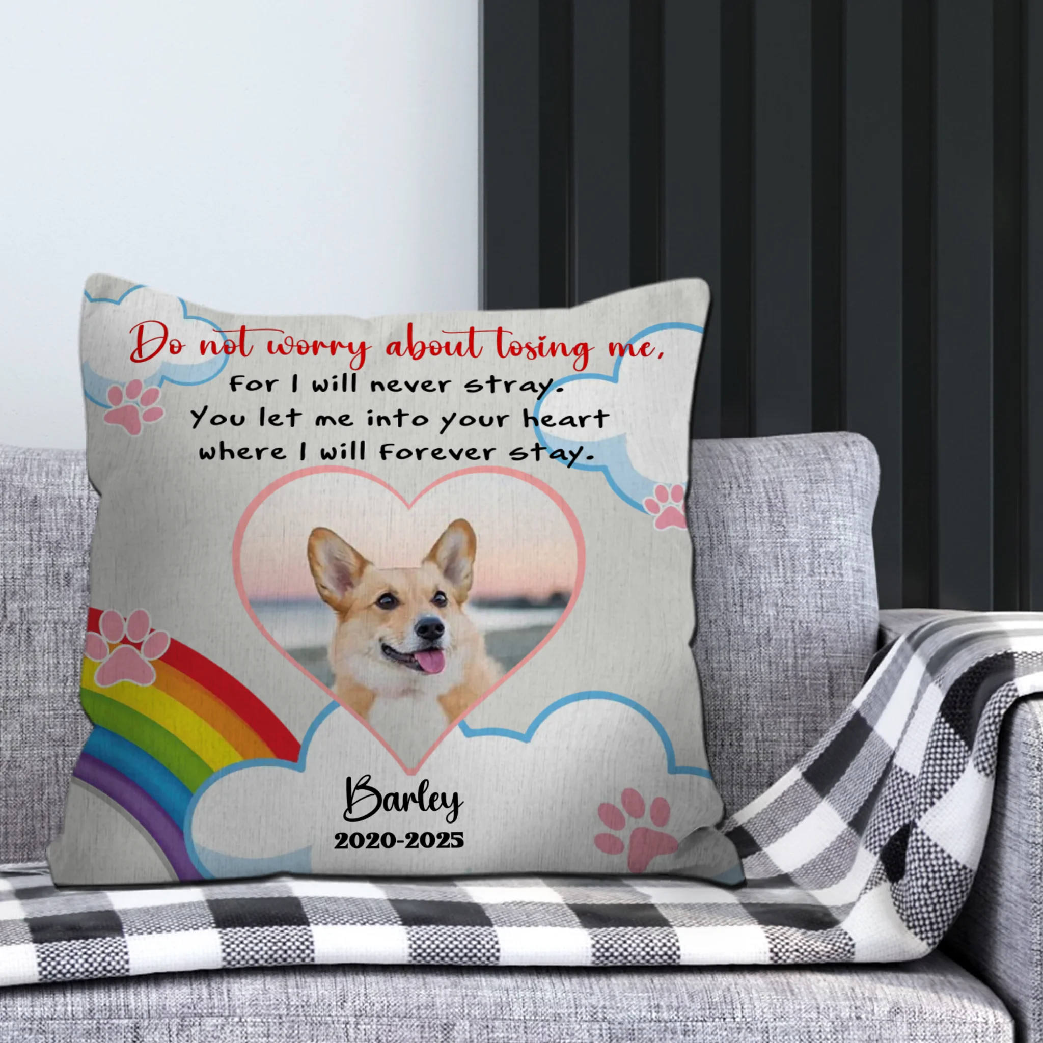 Personalized Pet Pillow Memorial - Do Not Worry About Losing Me Quote - 89Prints