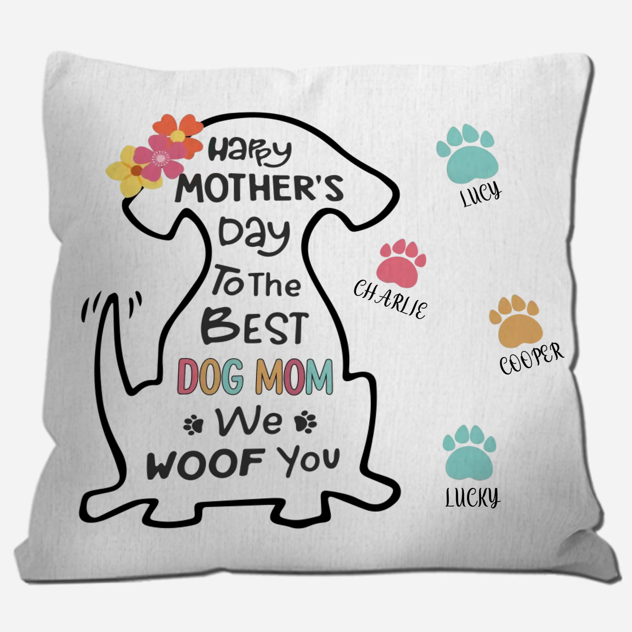 Personalized Dog Mom Pillow – Custom Mother’s Day Gift - 89Prints