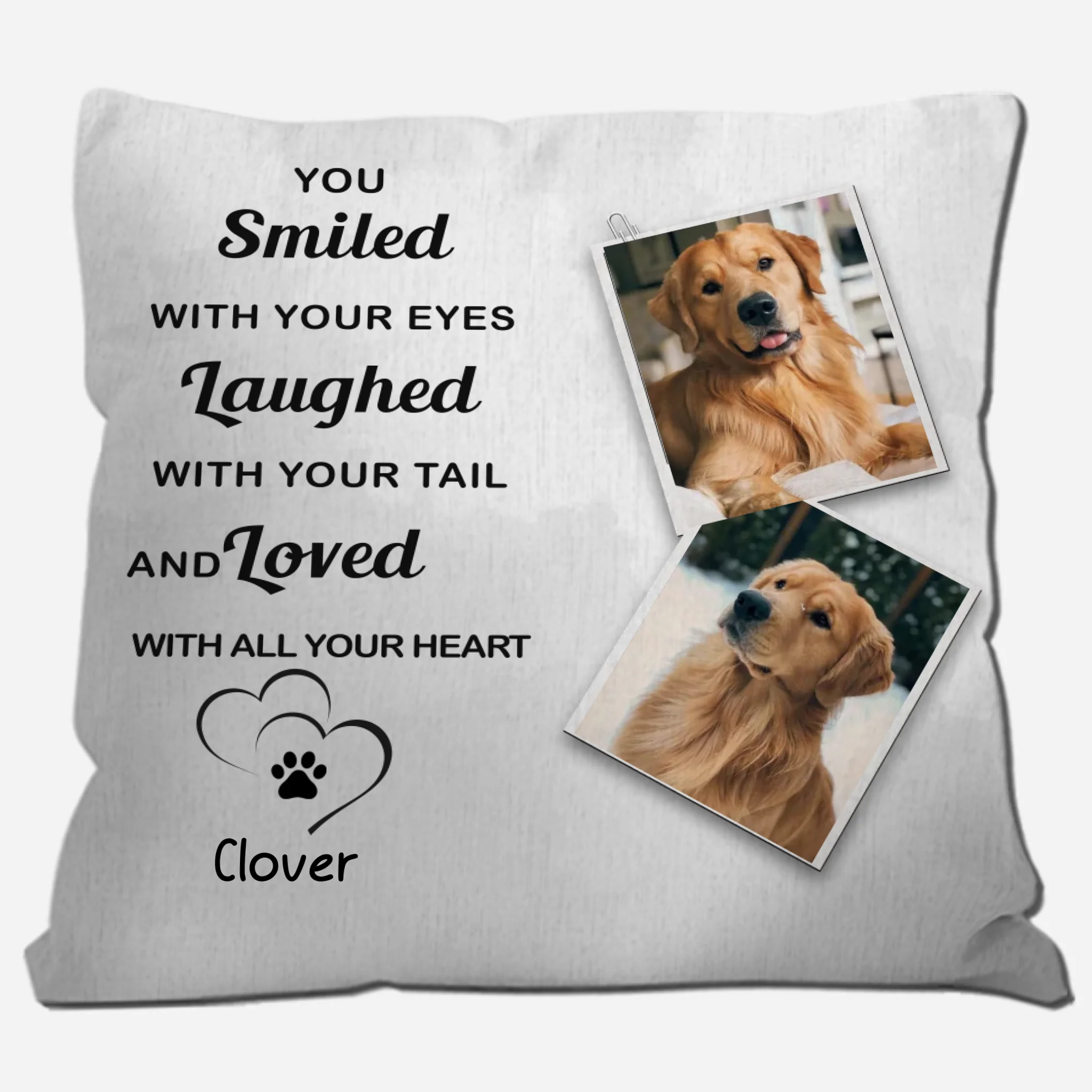 You Smiled With Your Eyes Pillow – Personalized Dog Memorial Cushion - 89Prints