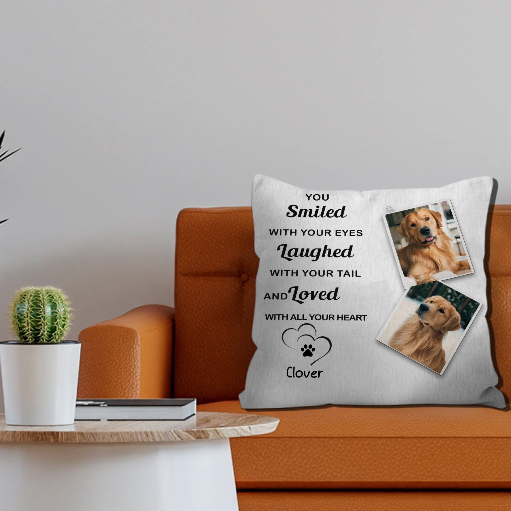 You Smiled With Your Eyes Pillow – Personalized Dog Memorial Cushion - 89Prints