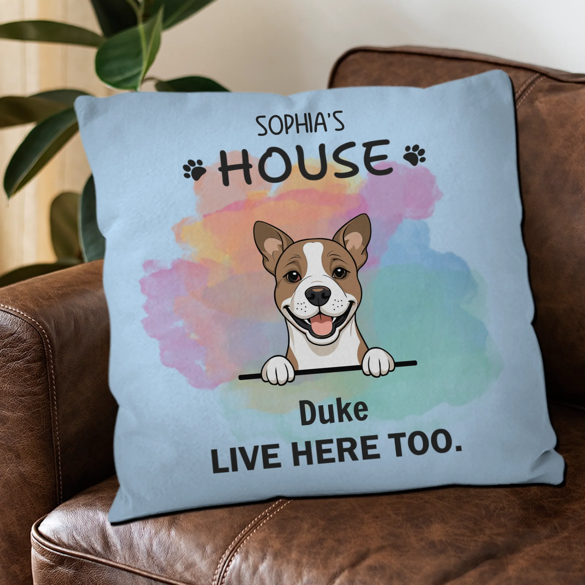 Custom Dog Pillow – Add Your Dog’s Name & Your Name – 89Prints