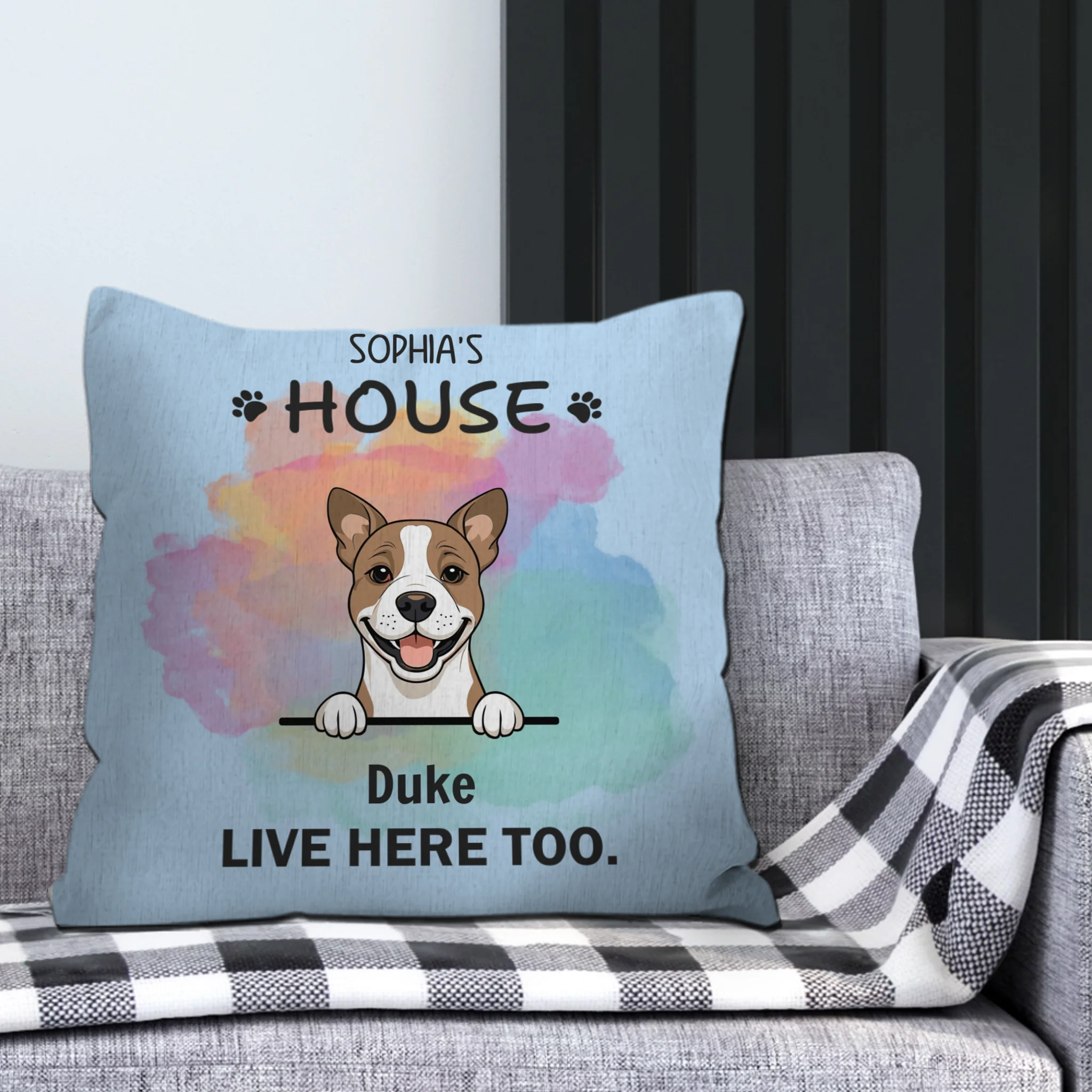 Custom Dog Pillow – Add Your Dog’s Name & Your Name – 89Prints