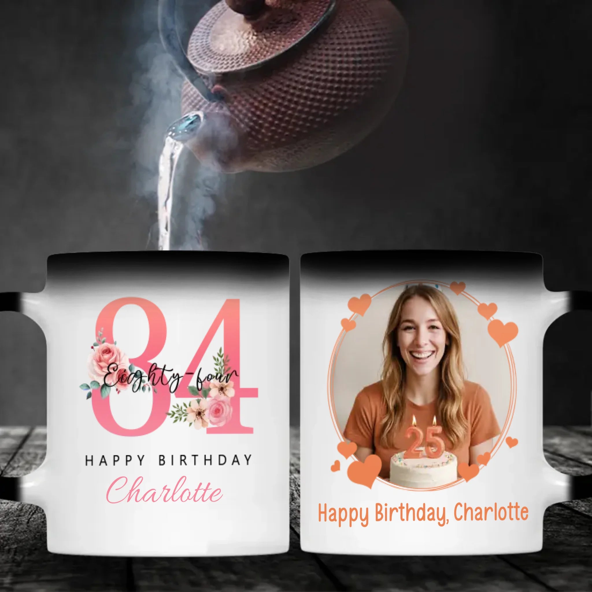 Cute Personalized 84th Birthday Mug – Custom Photo & Name Gift for Grandma – 89Prints