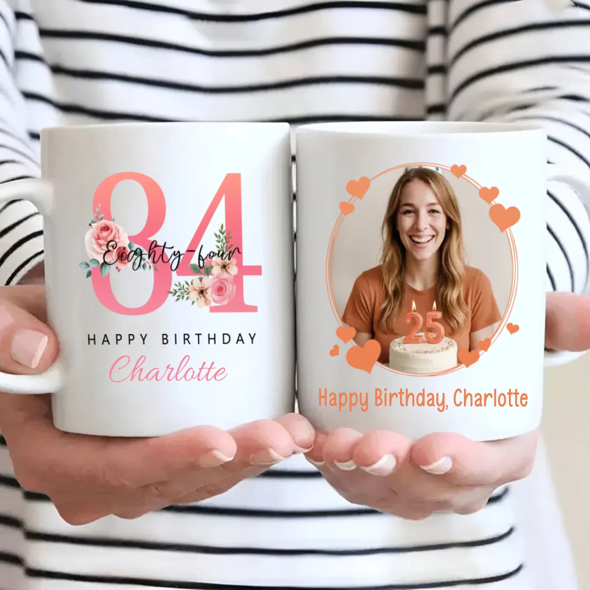 Cute Personalized 84th Birthday Mug – Custom Photo & Name Gift for Grandma – 89Prints
