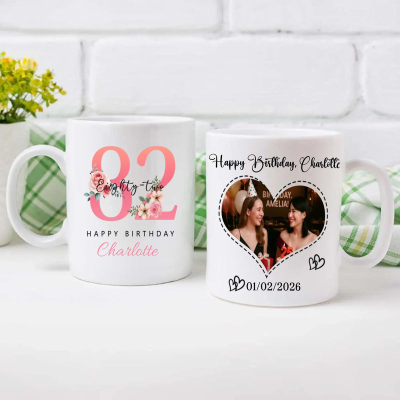 Retro 82nd Birthday Mug – Lovely & Elegant Personalized Gift – 89Prints