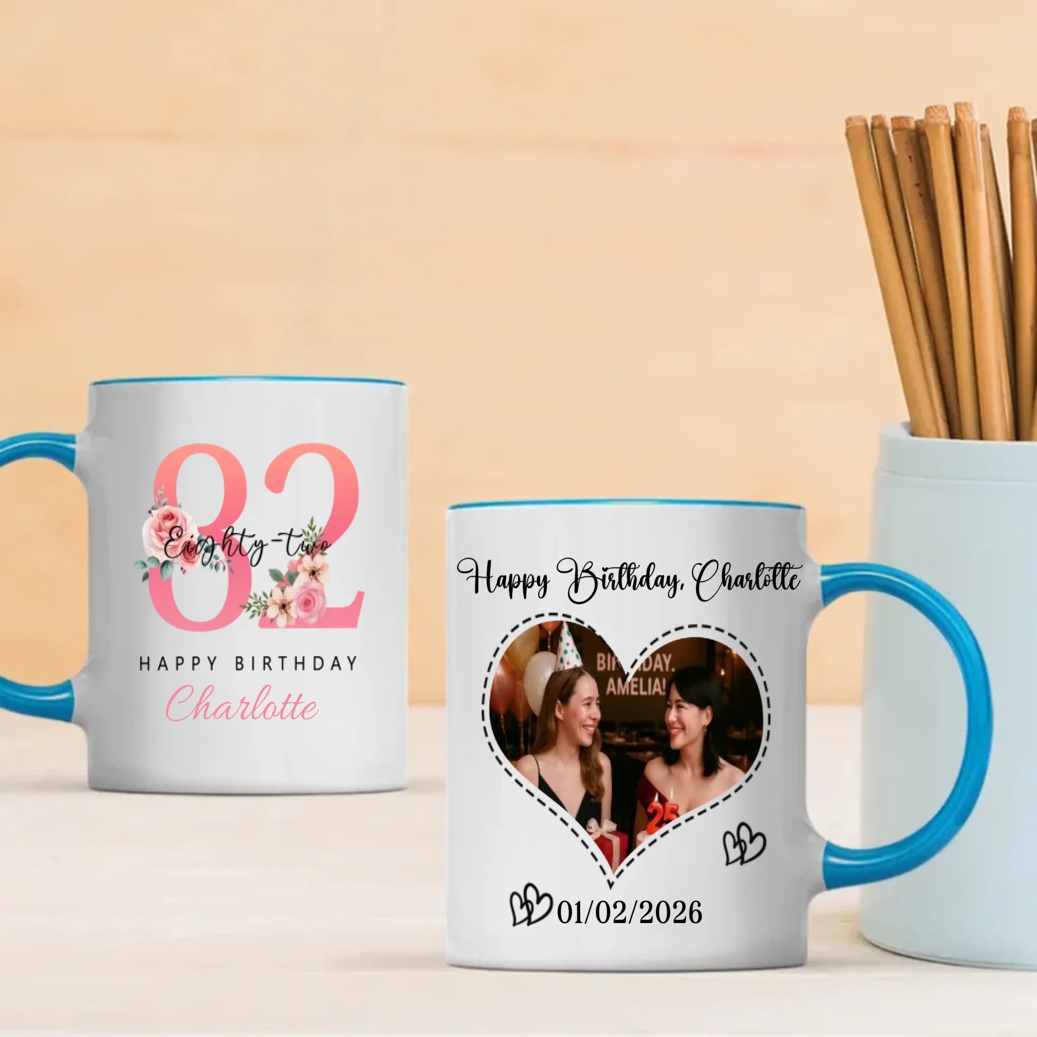 Retro 82nd Birthday Mug – Lovely & Elegant Personalized Gift – 89Prints