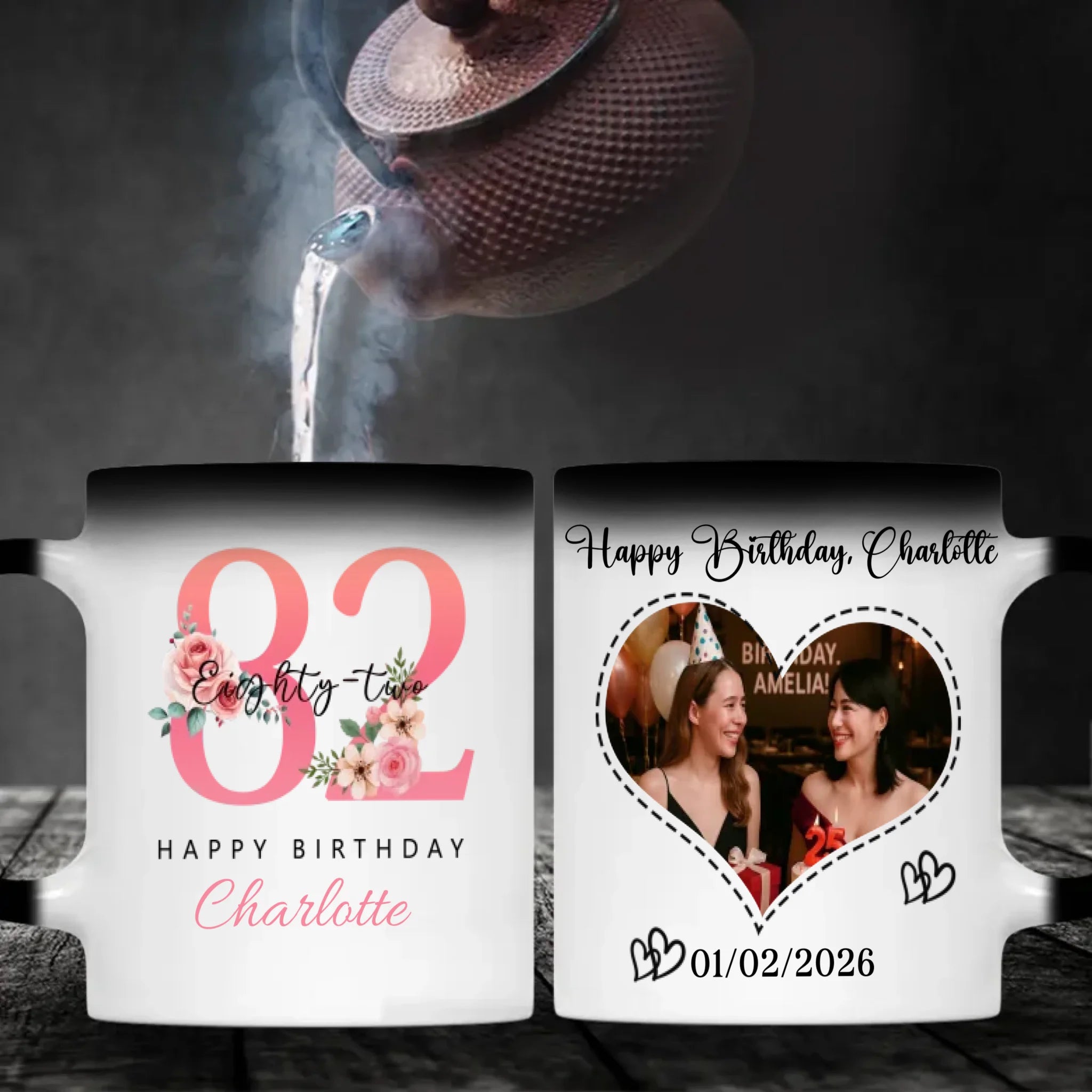 Retro 82nd Birthday Mug – Lovely & Elegant Personalized Gift – 89Prints