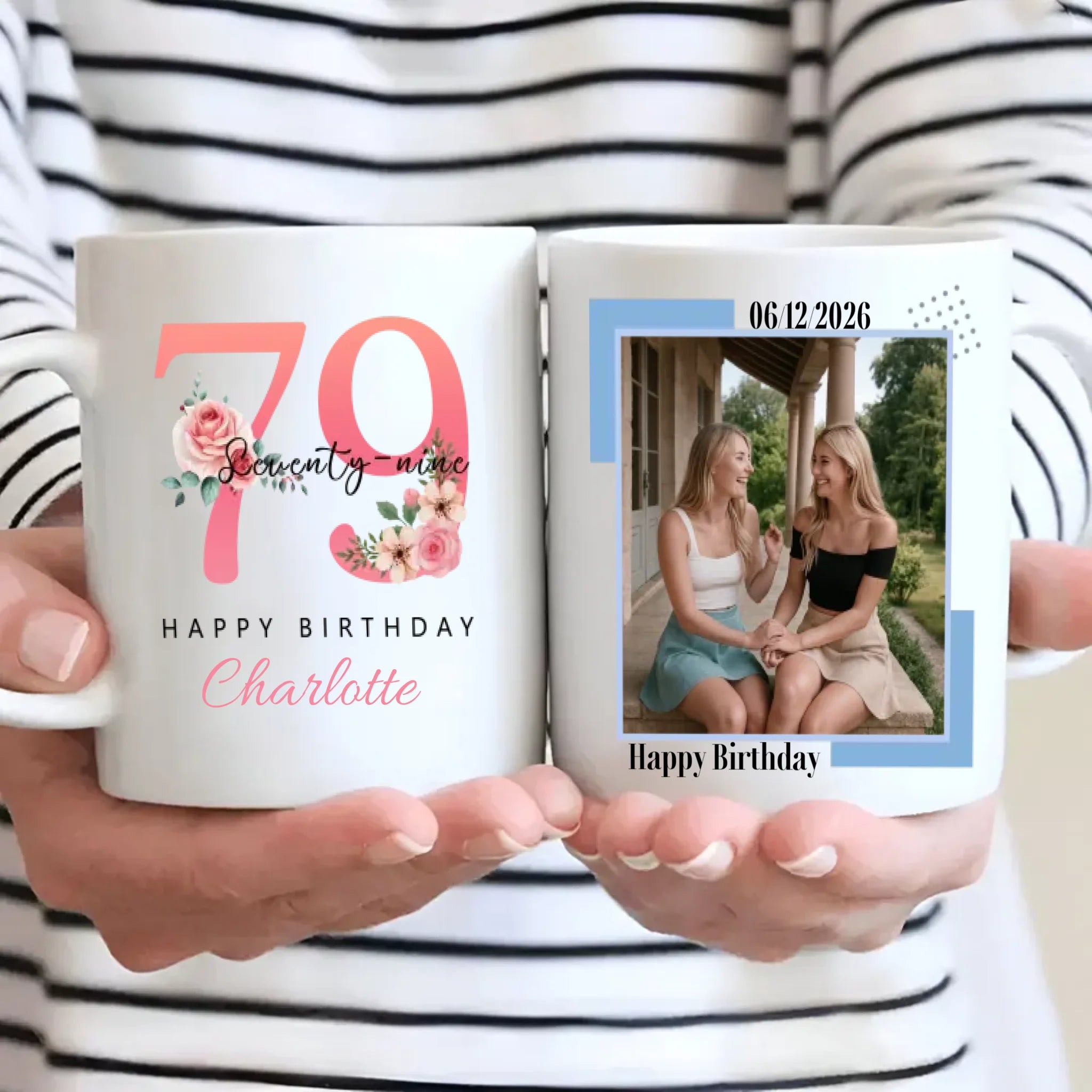Charming 79th Birthday Mug – Stylish Vintage Personalized Gift – 89Prints