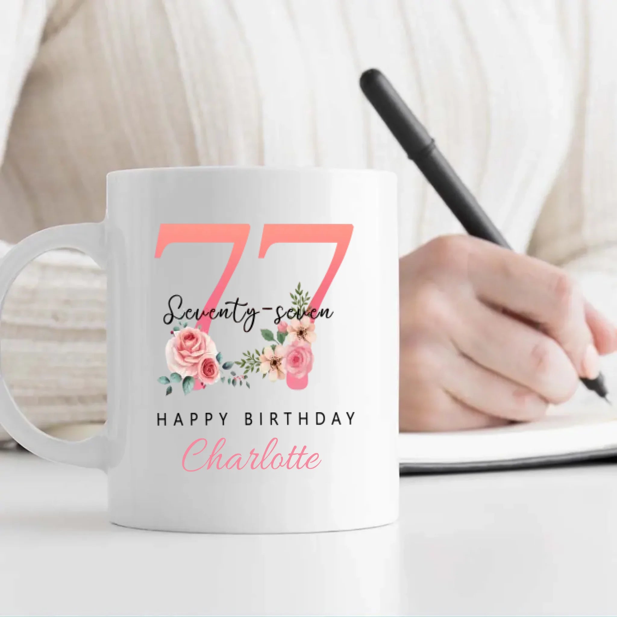 Heartwarming 77th Birthday Mug – Elegant Retro Personalized Gift – 89Prints