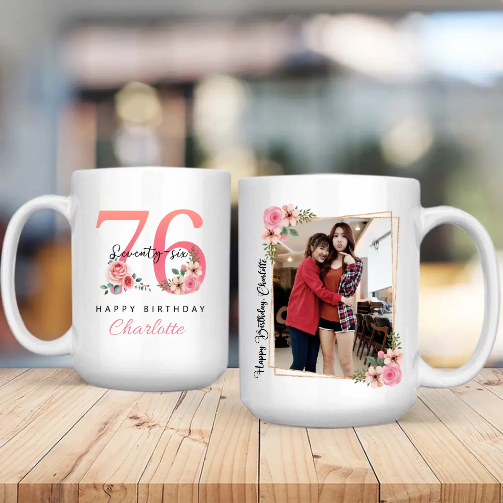 Elegant 76th Birthday Mug – Charming & Vintage Personalized Gift – 89Prints