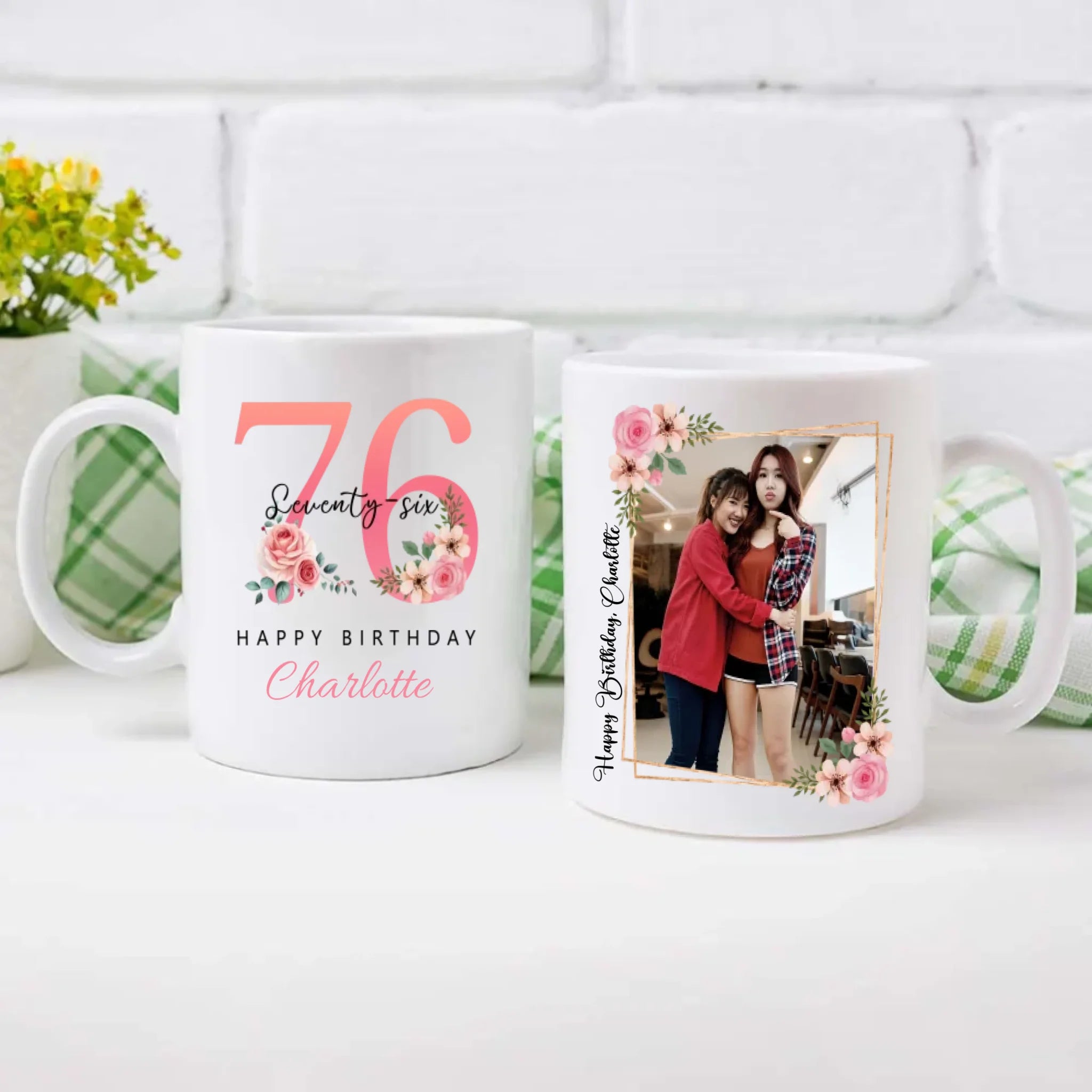 Elegant 76th Birthday Mug – Charming & Vintage Personalized Gift – 89Prints