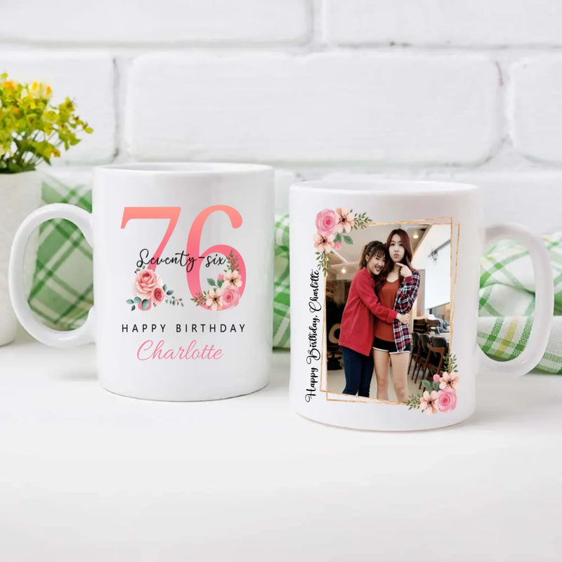 Elegant 76th Birthday Mug – Charming & Vintage Personalized Gift – 89Prints