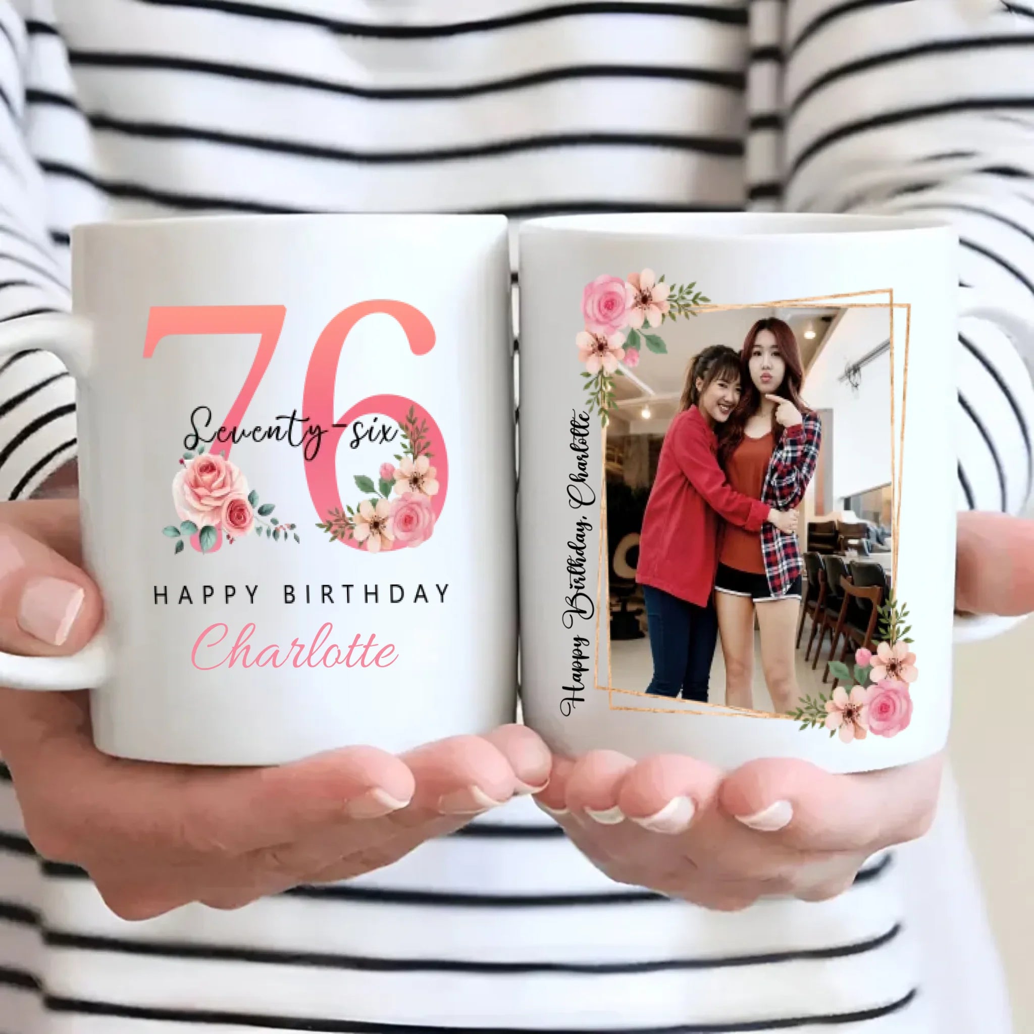 Elegant 76th Birthday Mug – Charming & Vintage Personalized Gift – 89Prints