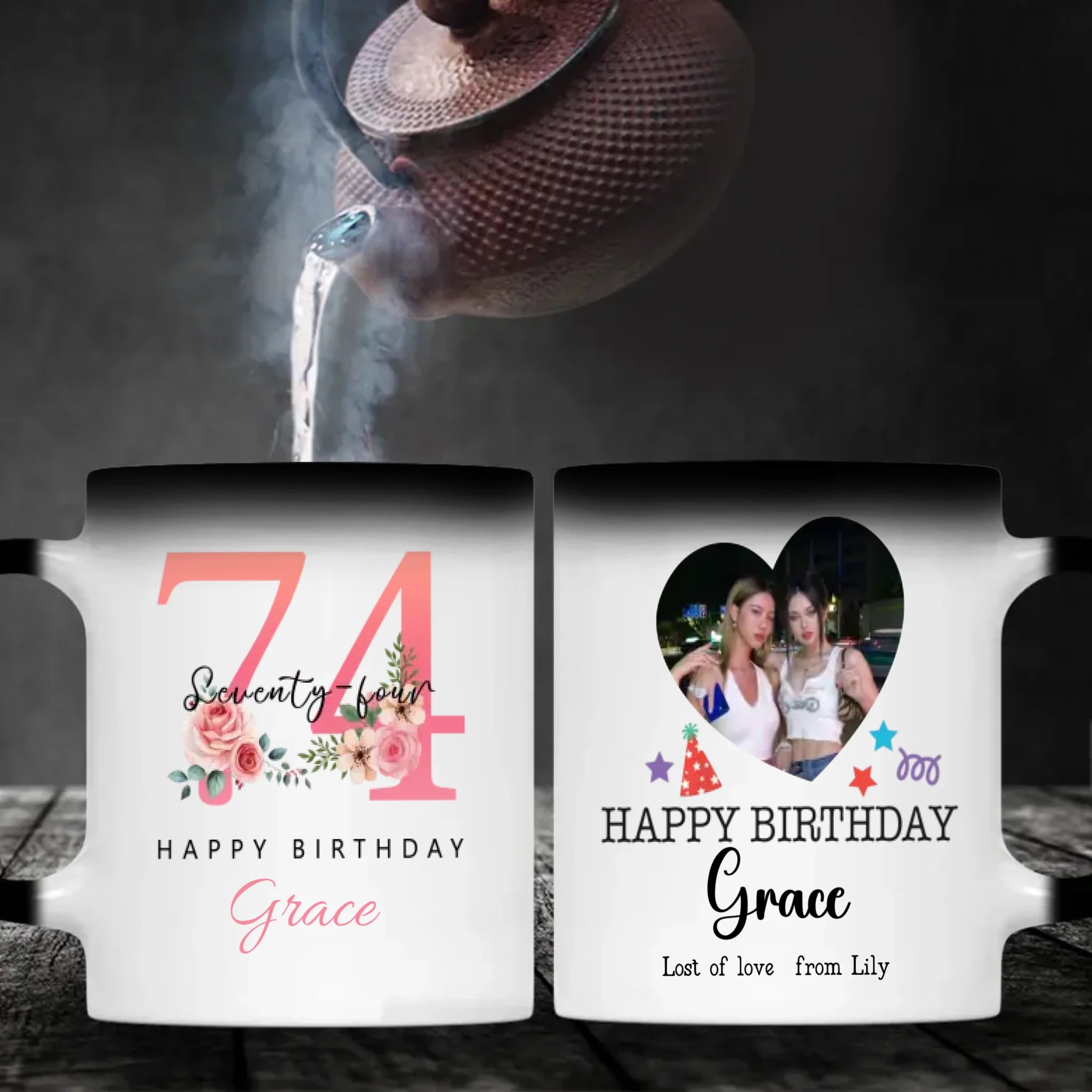 Heartwarming 74th Birthday Mug – Retro Gift “Wishing You Endless Joy” – 89Prints