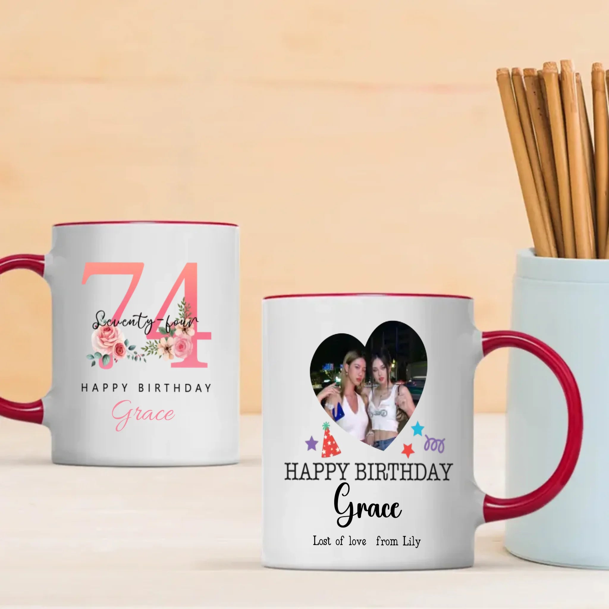 Heartwarming 74th Birthday Mug – Retro Gift “Wishing You Endless Joy” – 89Prints