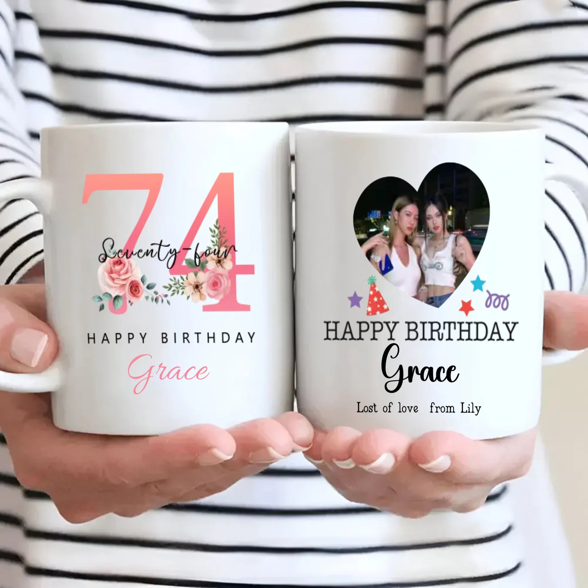 Heartwarming 74th Birthday Mug – Retro Gift “Wishing You Endless Joy” – 89Prints