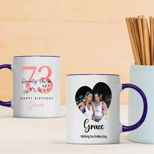 Vintage 73rd Birthday Mug – Elegant Personalized Gift “Wishing You Endless Joy” – 89Prints