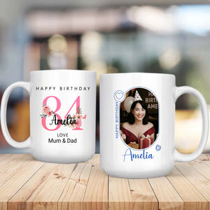 Personalized 84th Birthday Mug – Elegant Custom Gift - 89Prints